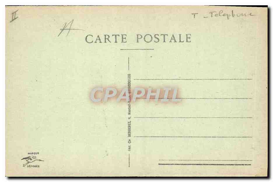 La Frente de los Vosgos — Bernhardtstein — Central telefónica — n° 307 — Reverso