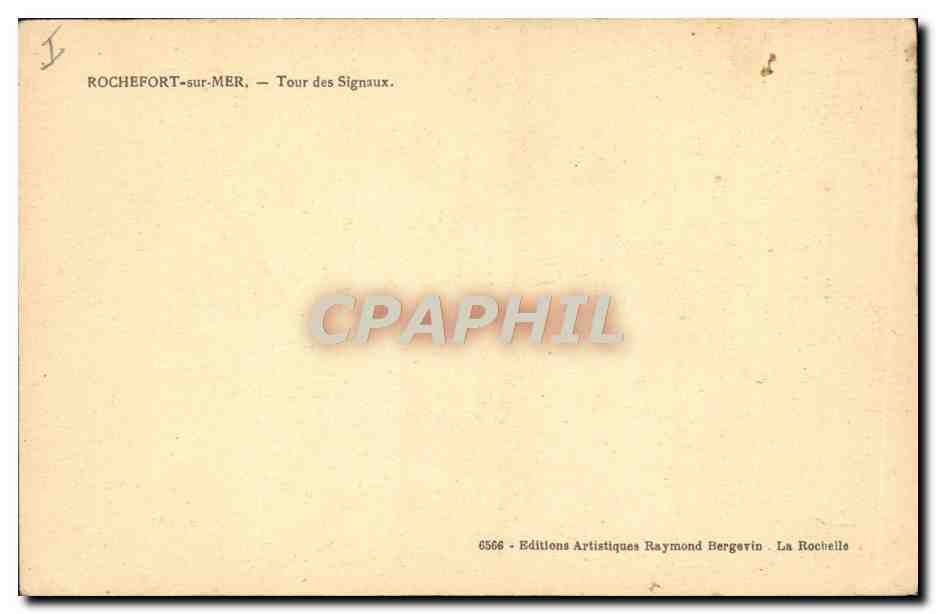 CPA Telephone Rochefort sur Mer Tour des signaux — Verso