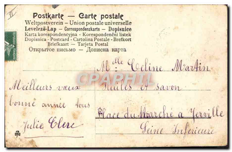 CPA Telephone Ange Joyeux Noel — Rückseite