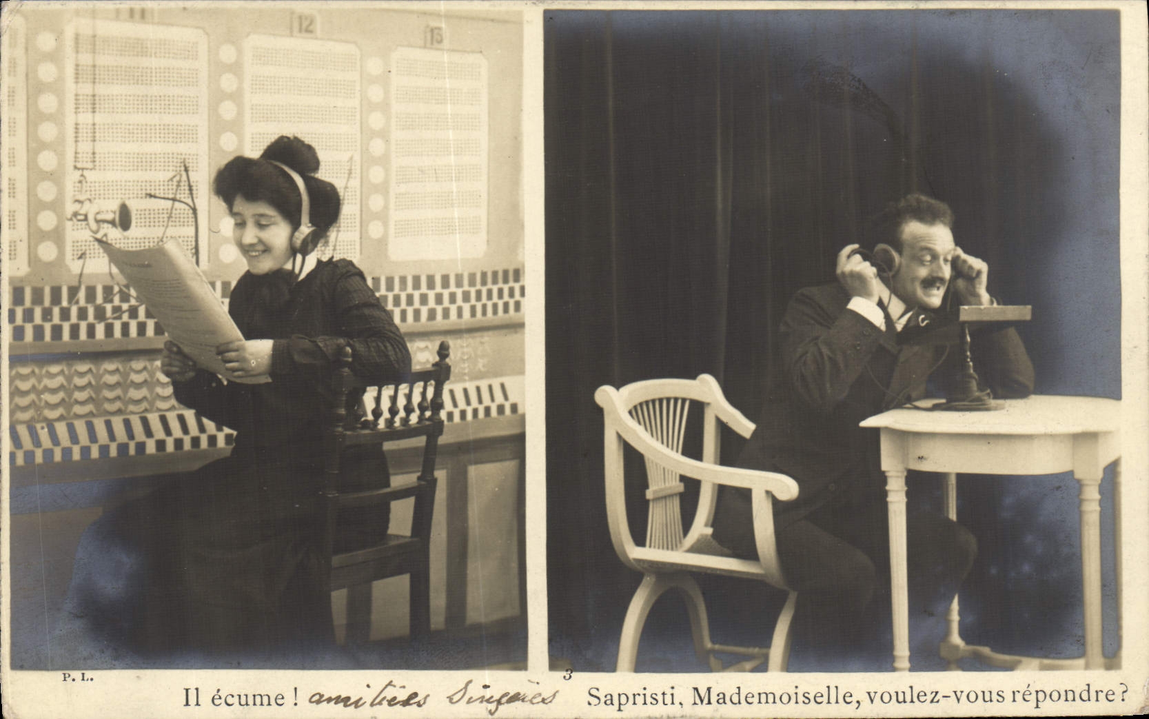Opérateur téléphonique féminin — Opérateur masculin — P.L. n°3