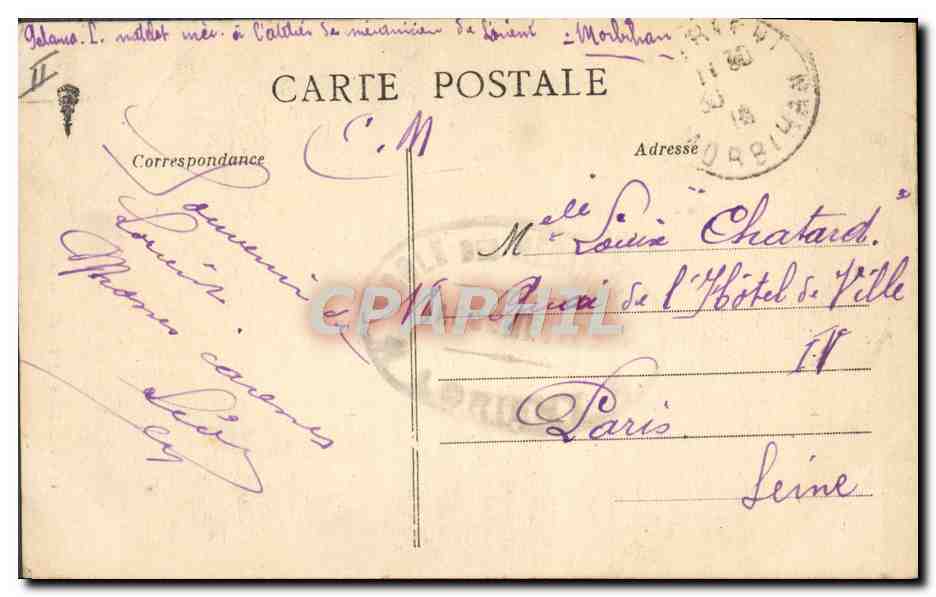 Départ pour la pêche — Artaud-Nozais, Nantes — série 17 — Rückseite