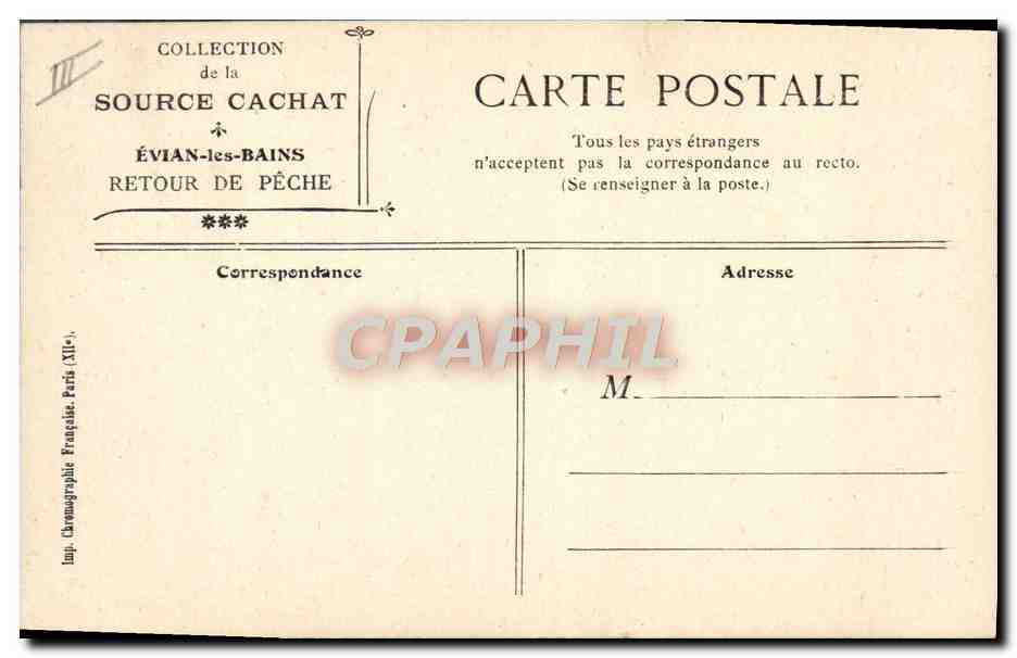Évian-les-Bains — Retour de pêche — Collection de la Source Cachat — Reverso