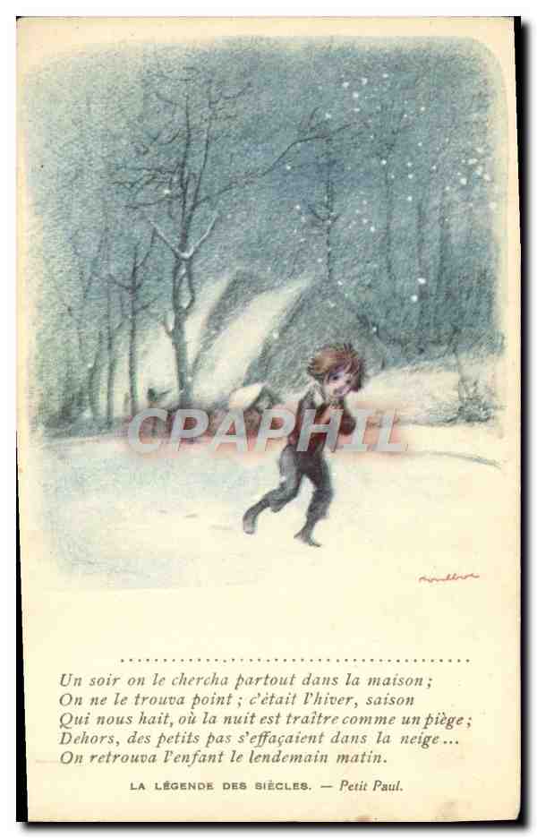 CPA Illustrateur Poulbot Victor Hugo La legende des siecles Petit Paul