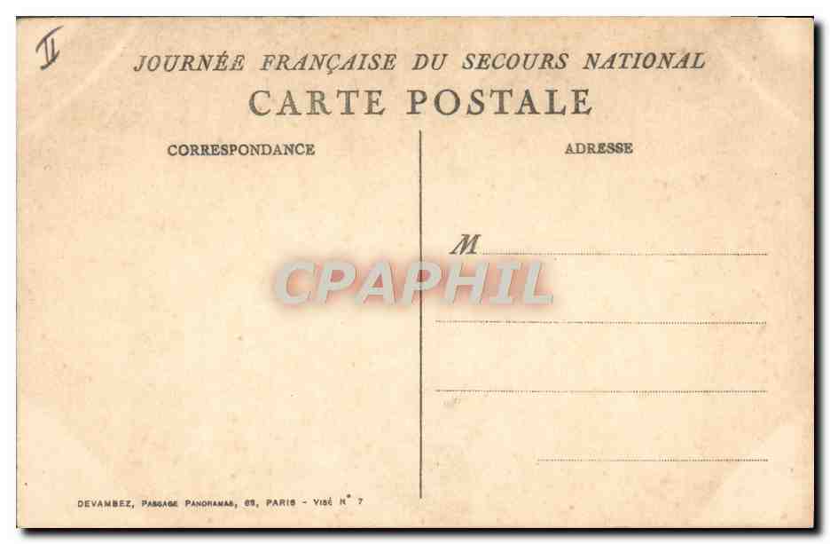 Scène de vie rustique — dessin de Porel — Journée Française du Secours National — Rückseite