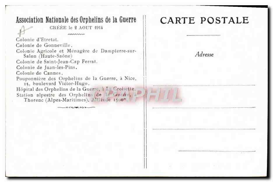 Colonie Agricole et Ménagère des Orphelins de la Guerre — Dampierre-sur-Salon (Haute-Saône) — Association Nationale des Orphelins de la Guerre — Reverso