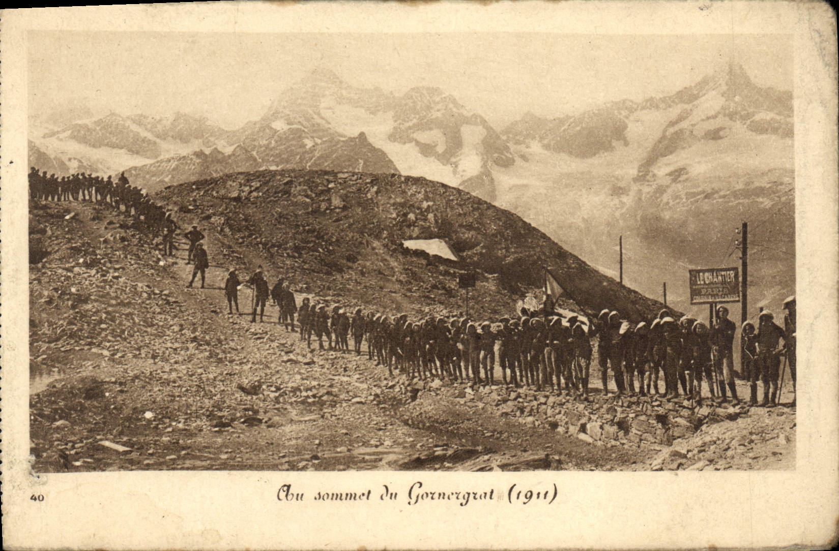 CPA Au sommet du Gornergrat 1911 Chantier Rue de Bercy Paris Colonies Chiens Haute SAvoie