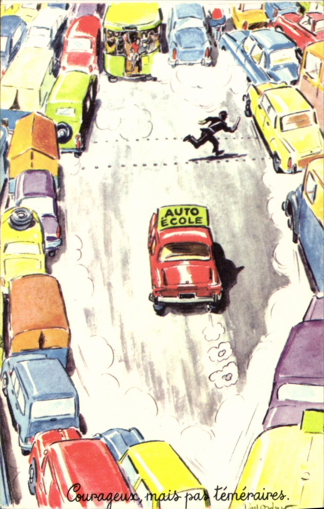CPM Fantaisie Illustrateur Auto Ecole 