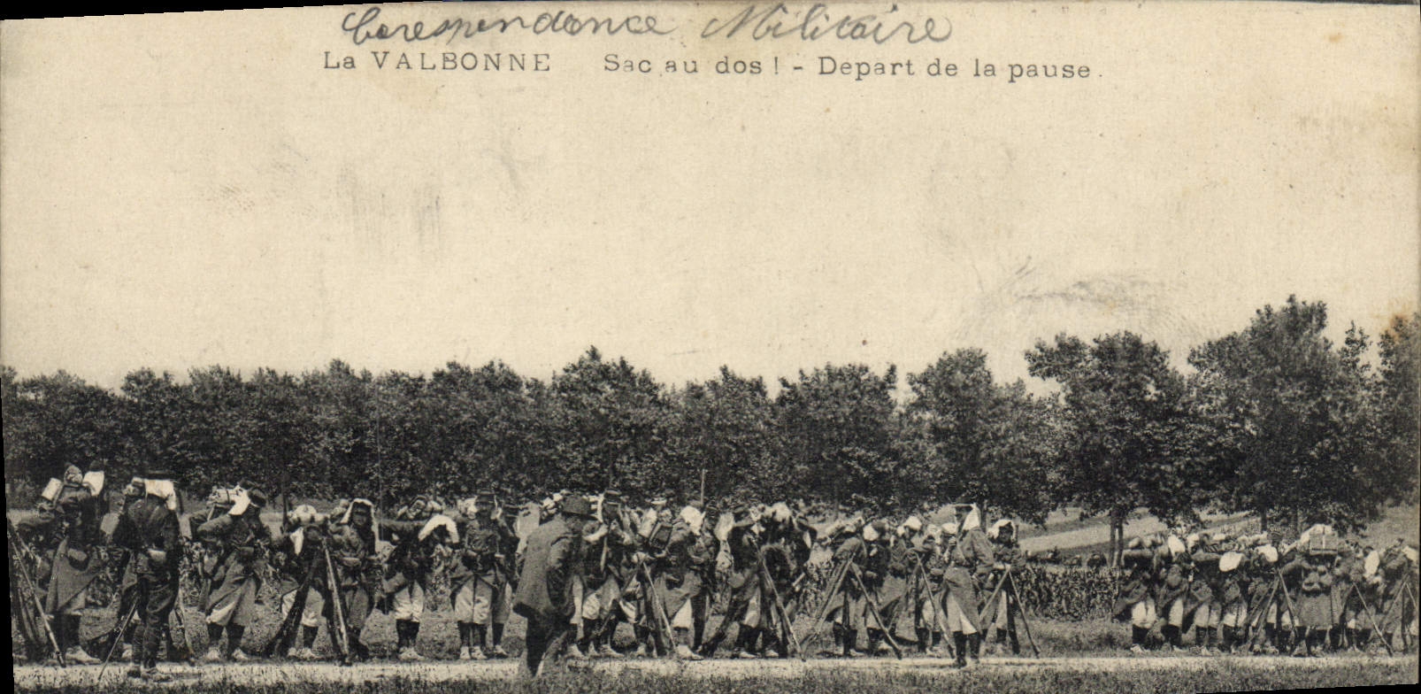 La VALBONNE — Départ de la pause — Correspondance Militaire