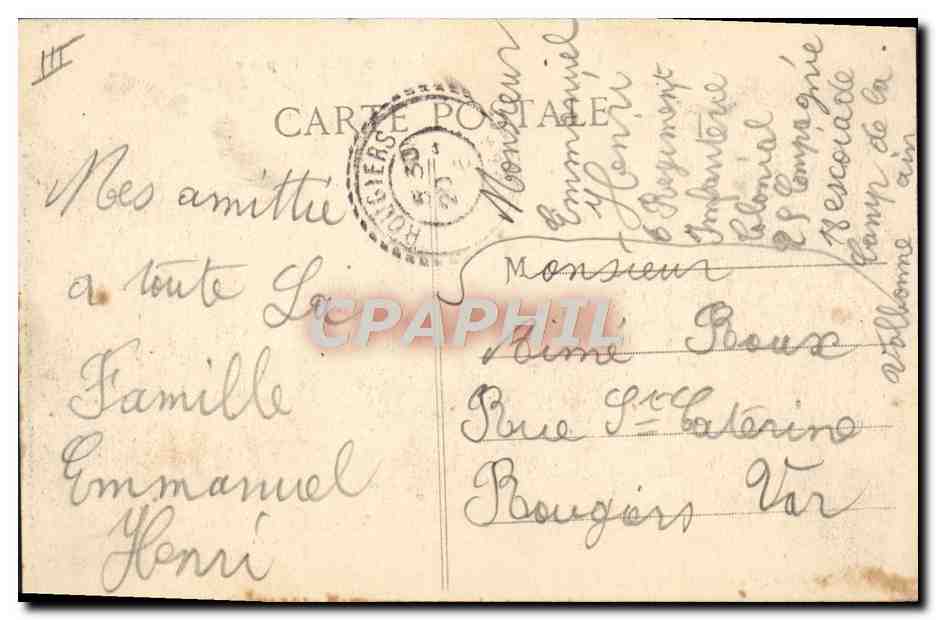 La VALBONNE — Départ de la pause — Correspondance Militaire — Reverso