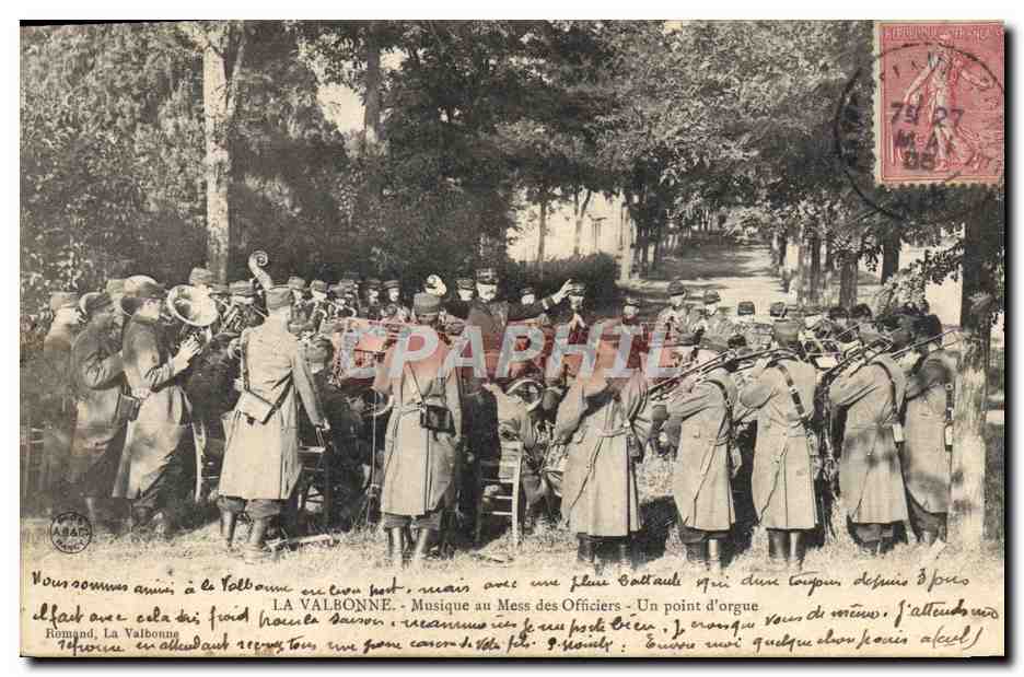 CPA Militaria la Valbonne Musique au Mess des officiers Un point d'orgue 