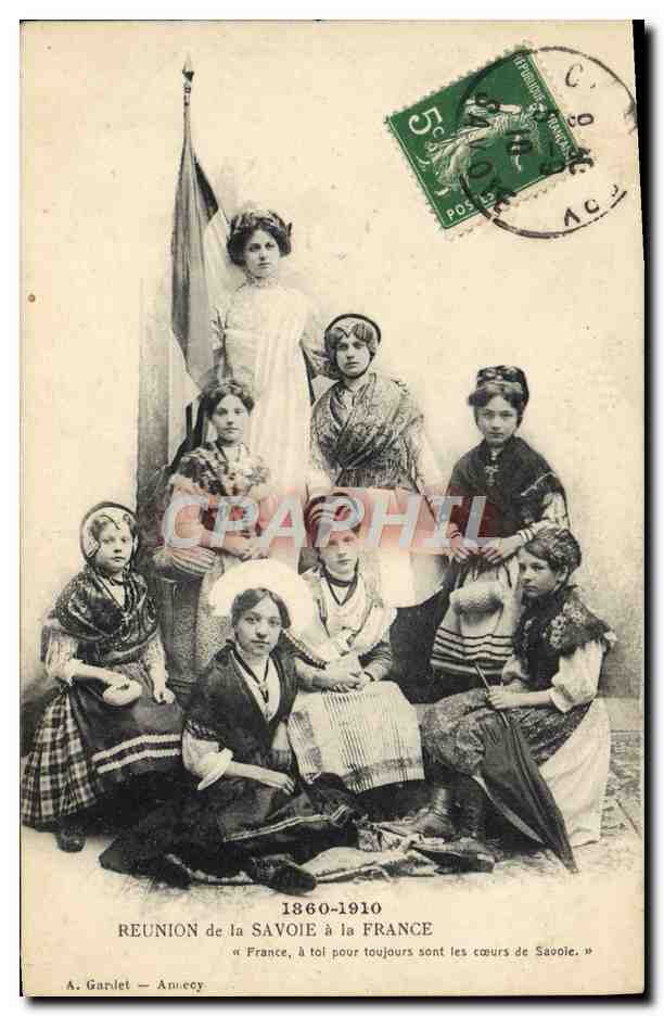 CPA Folklore Reunion de la Savoie a la France 