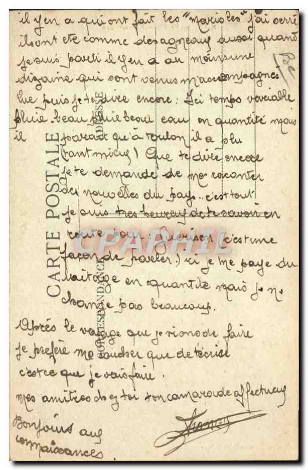 CPA Folklore Savoie Ramoneurs — Verso