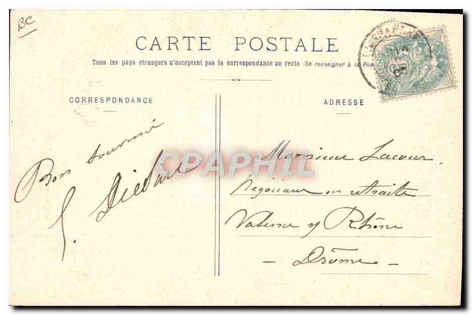 CPA Folklore Savoie Bessans Ane Mule  — Verso