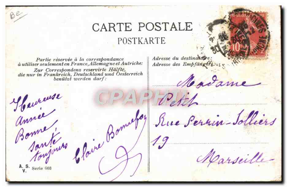 CPA Folklore Savoie Chevre — Verso