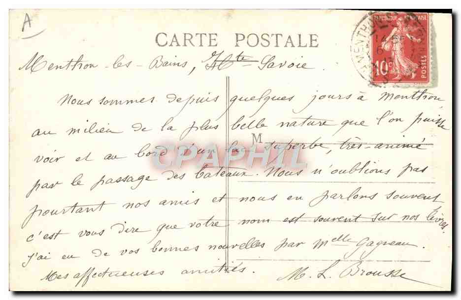 CPA Folklore Savoie  — Verso
