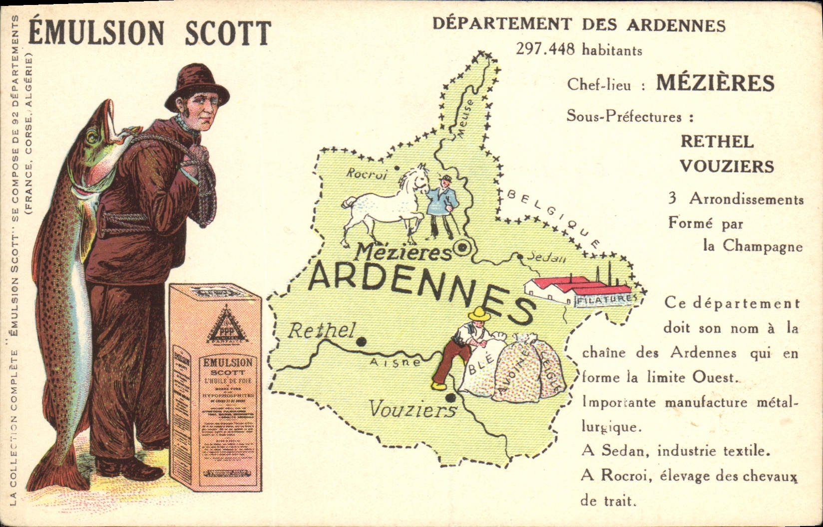 Département des Ardennes — Émulsion Scott — carte publicitaire