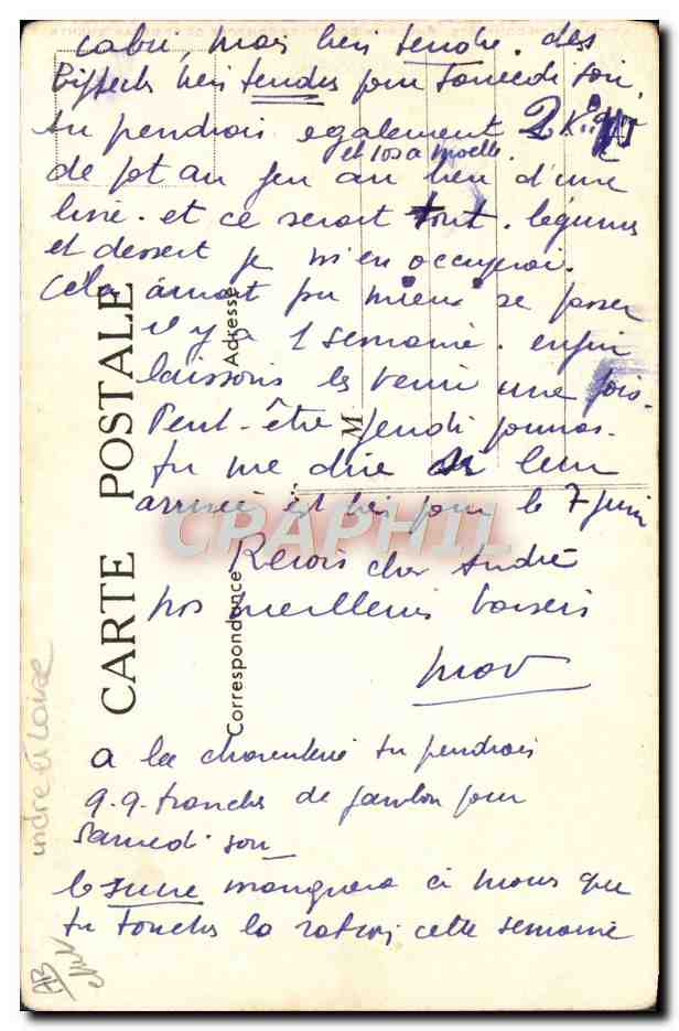CPA Emulsion Scott Poisson Departement Indre et loire Tours Chinon — Rückseite