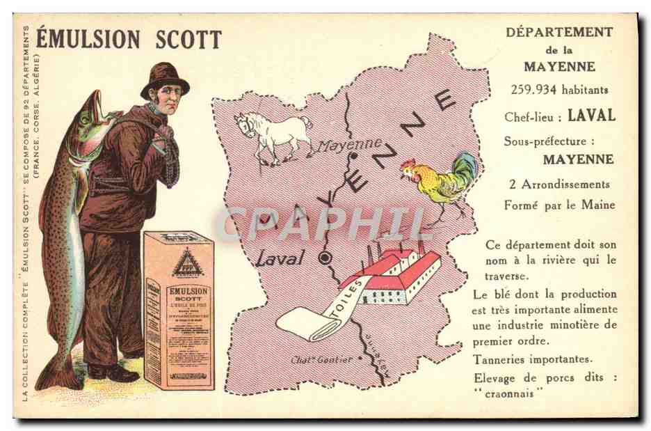 CPA Emulsion Scott Poisson Departement Mayenne Laval 