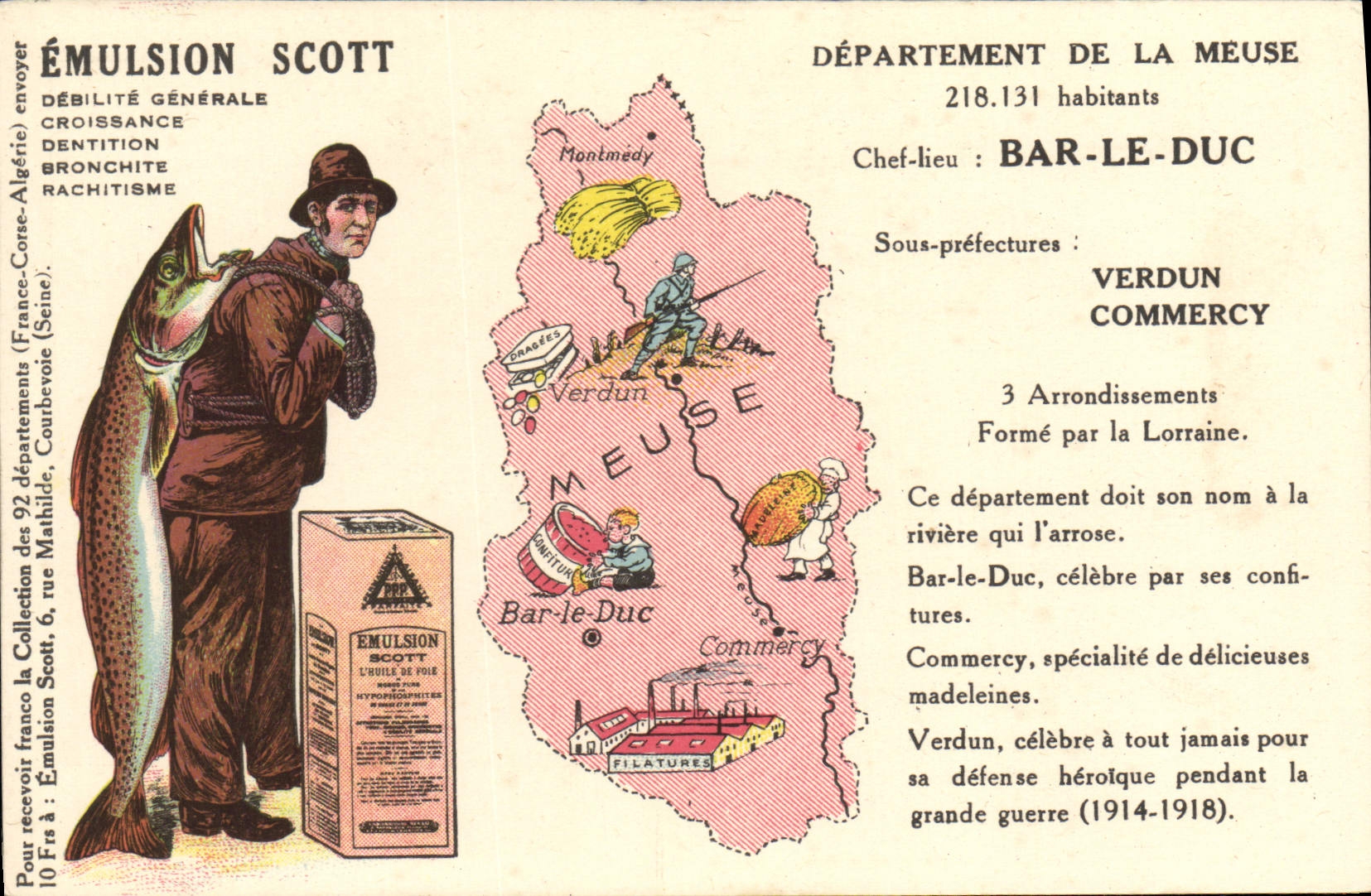 CPA Emulsion Scott Poisson Departement Meuse Bar le Duc Verdun Commercy