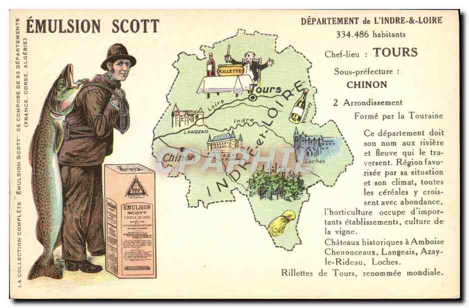 CPA Emulsion Scott Poisson Departement Indre et Loire Tours Chinon 