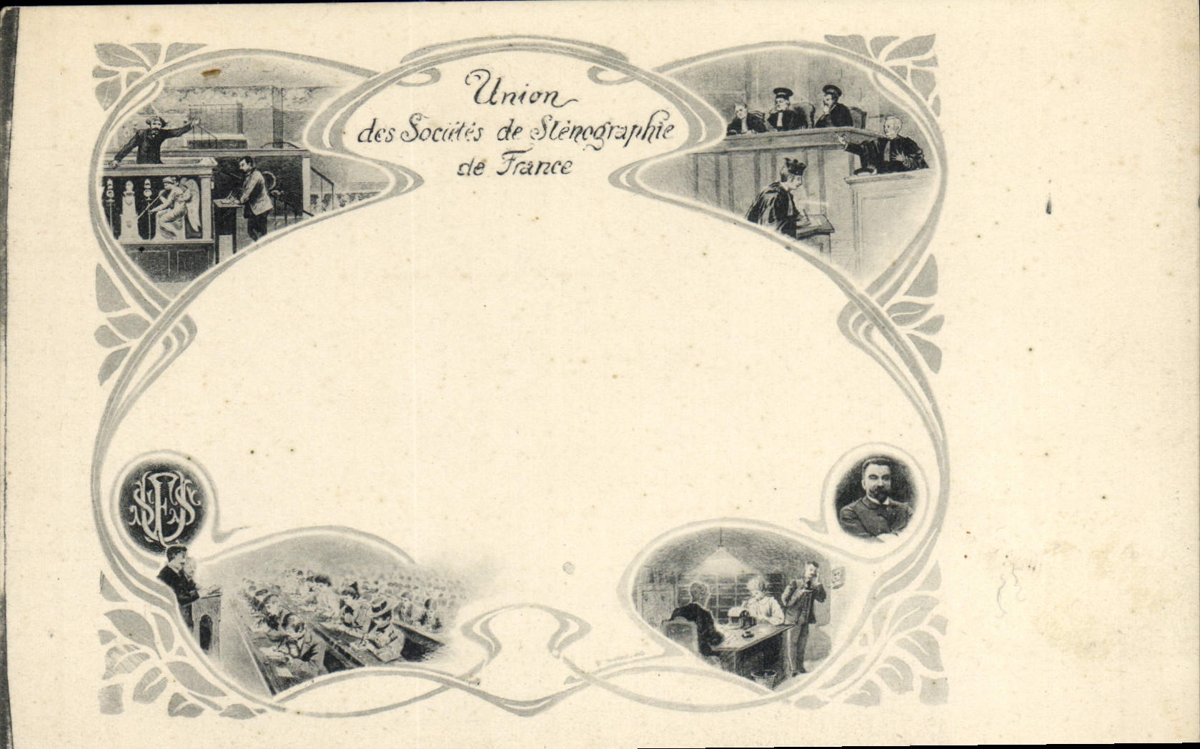 Union des Sociétés de Sténographie de France — illustration Art Nouveau