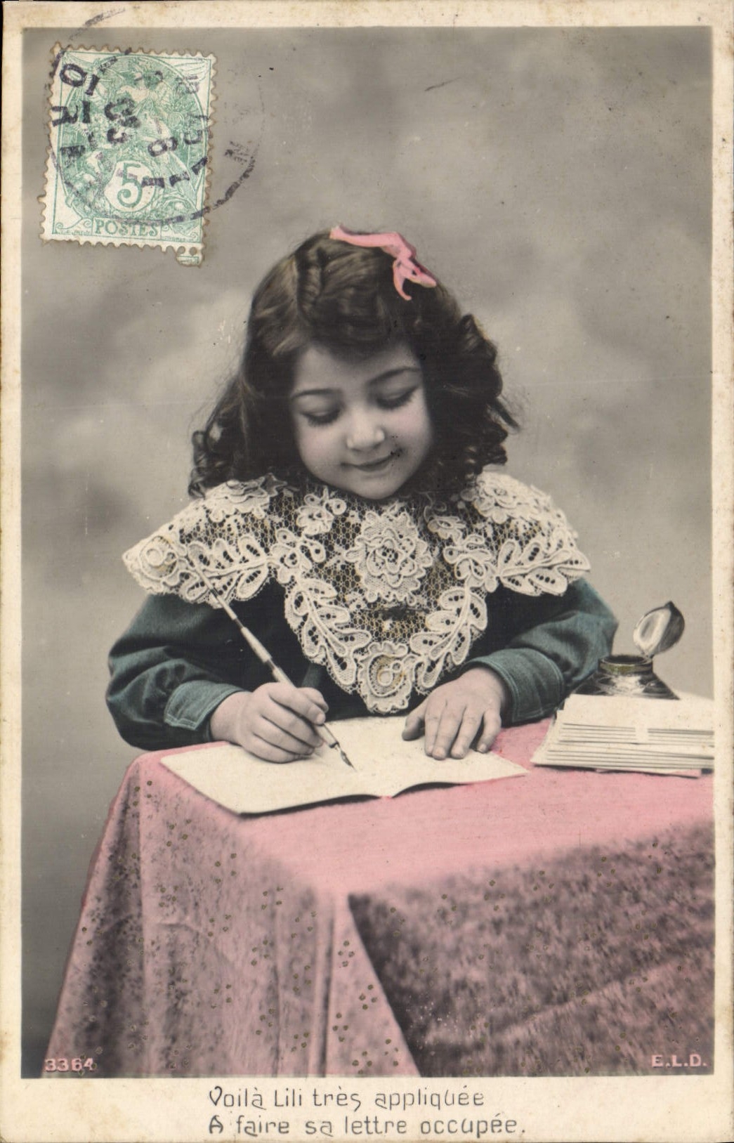 CPA Fantaisie Enfant Ecriture Plume