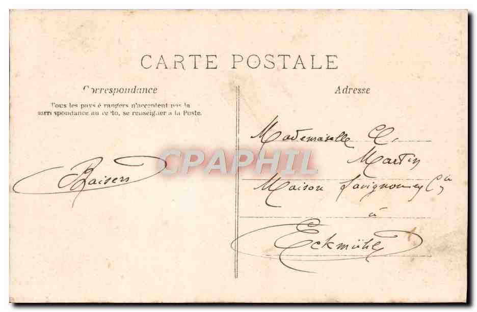 CPA Fantaisie Enfant Ecriture Plume — Rückseite