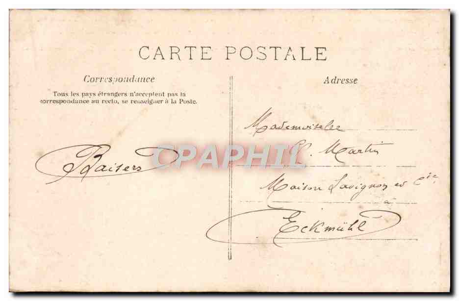 CPA Fantaisie Enfant Ecriture Plume — Rückseite