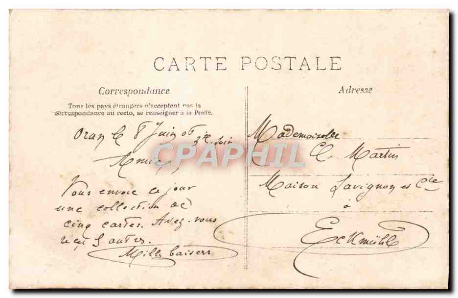 CPA Fantaisie Enfant Ecriture Plume — Rückseite