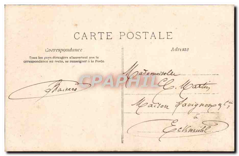 CPA Fantaisie Enfant Ecriture Plume — Verso