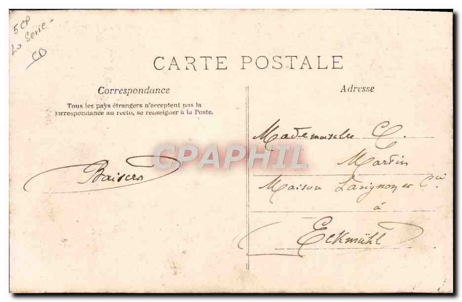 CPA Fantaisie Enfant Ecriture Plume Encrier — Rückseite