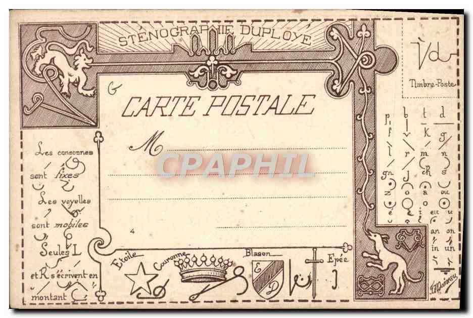 Sténographie Duployé — Méthode et exercices — Émile Duployé, Sinceny (Aisne) — Verso