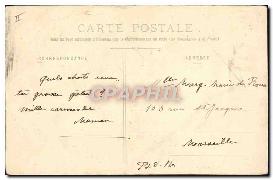 CPA Fantaisie Enfant Ecriture Plume — Verso