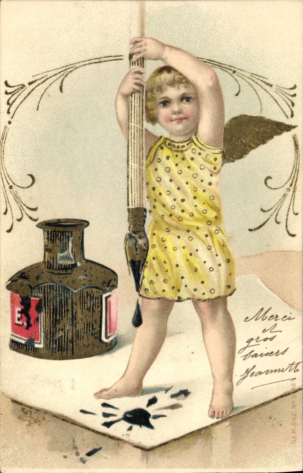 Cupidon — avec encre et plume — éditeur Yearmuth, série SER.SAC.NF.266