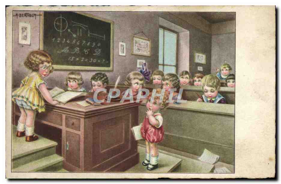 CPA Fantaisie Enfants Encre 