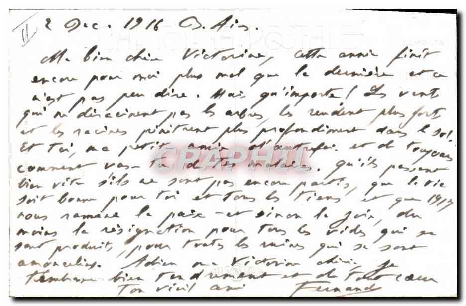 CPA Fantaisie Femme Ecriture Ange  — Rückseite