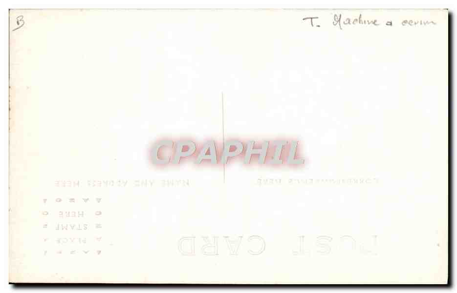 Classe de typographie — Étudiants à la machine à écrire — Éditeur CPAPHIL, n° B — Verso