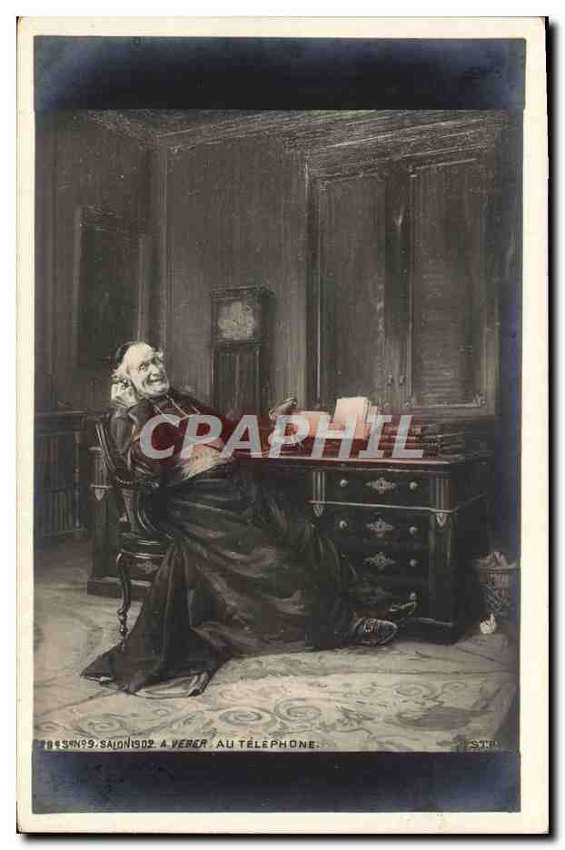 CPA Fantaisie Telephone Salon 1902 A Veber
