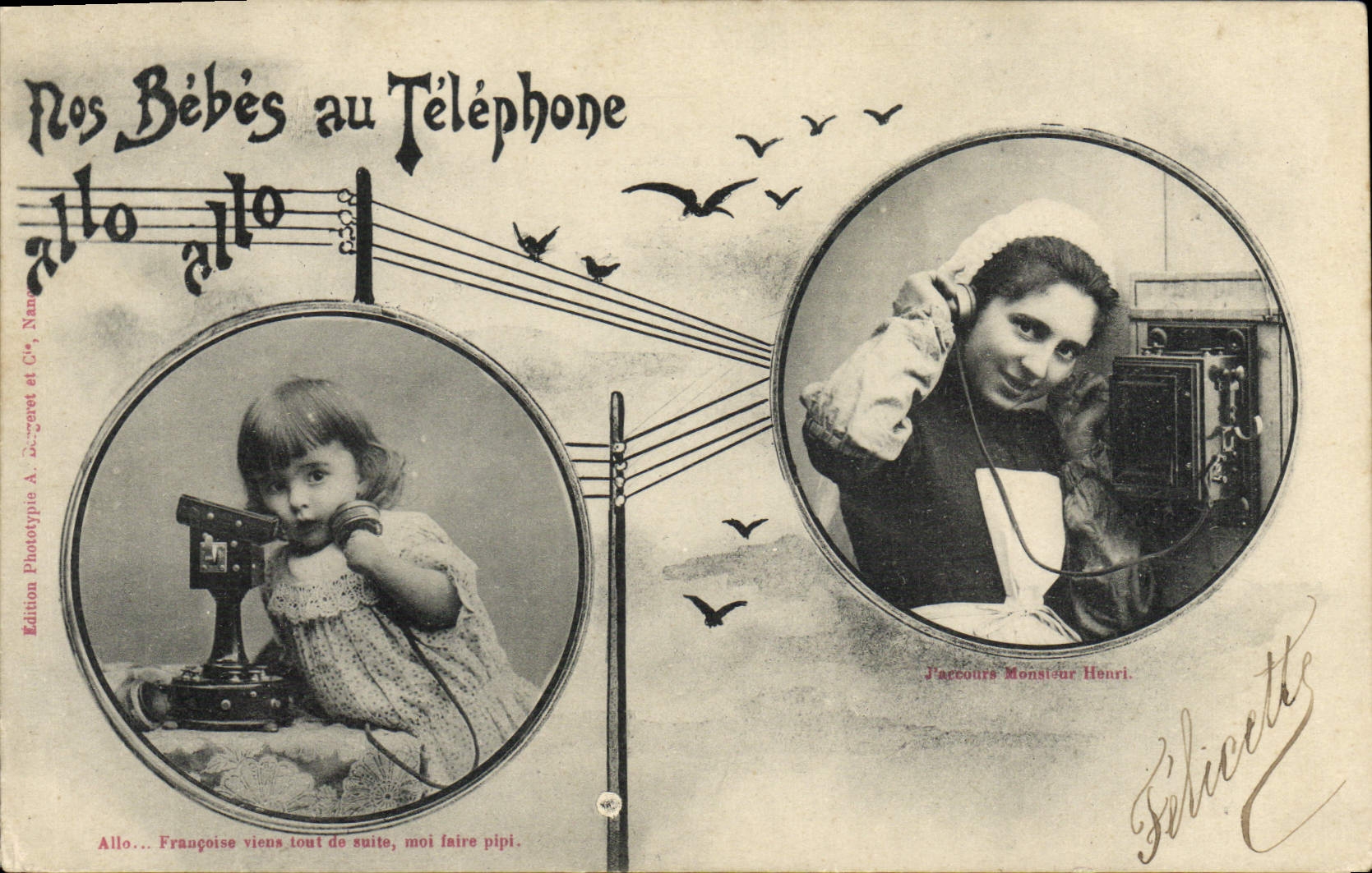 Onze Babes aan de Telefoon — Uitgave Phototype A. D. Goret en Cie, N° 27