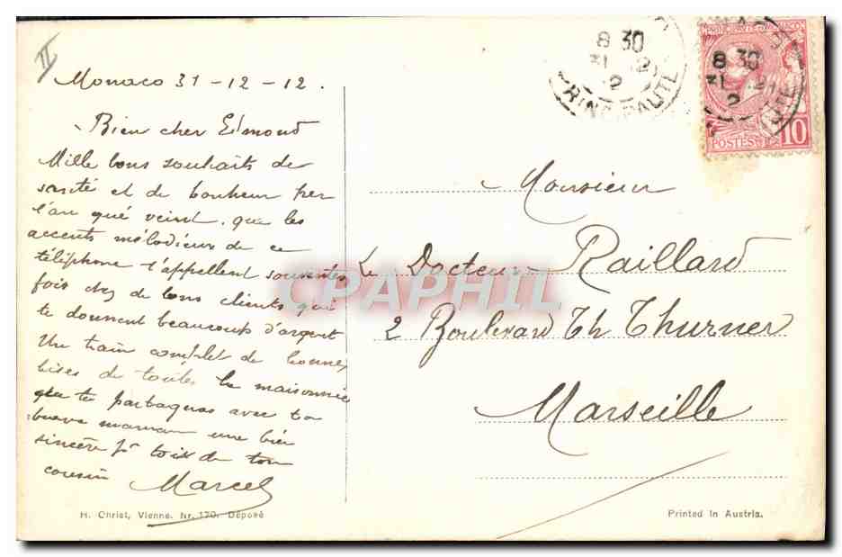 CPA Fantaisie Telephone Ange  — Rückseite