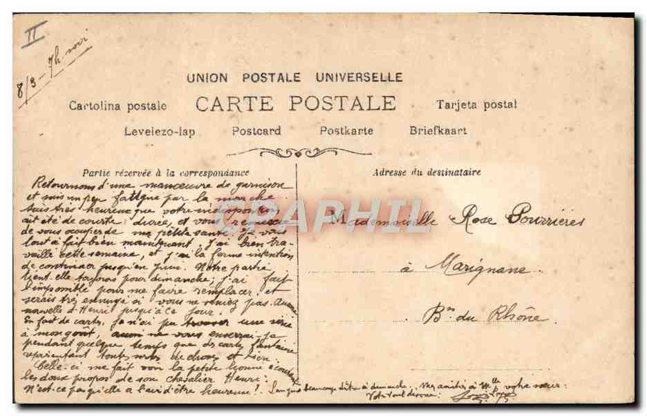 CPA Fantaisie Telephone Femme Mlle Carlix  — Back