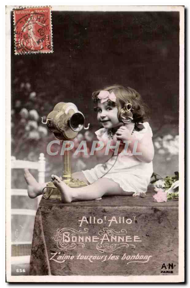 CPA Fantaisie Telephone Enfant