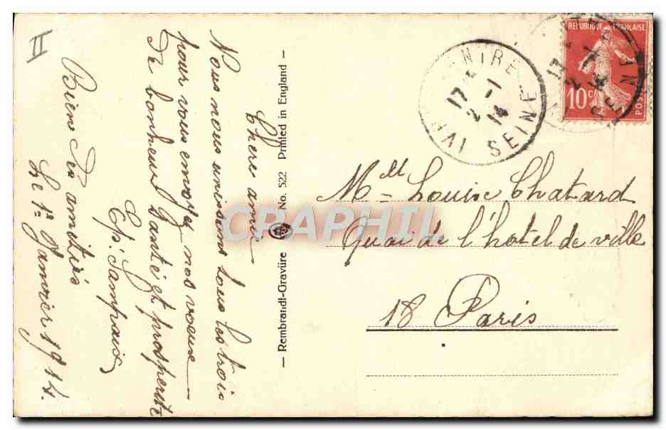 CPA Fantaisie Telephone Enfant — Rückseite