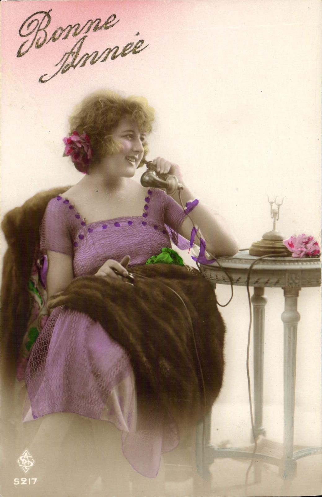 CPA Fantaisie Telephone Femme