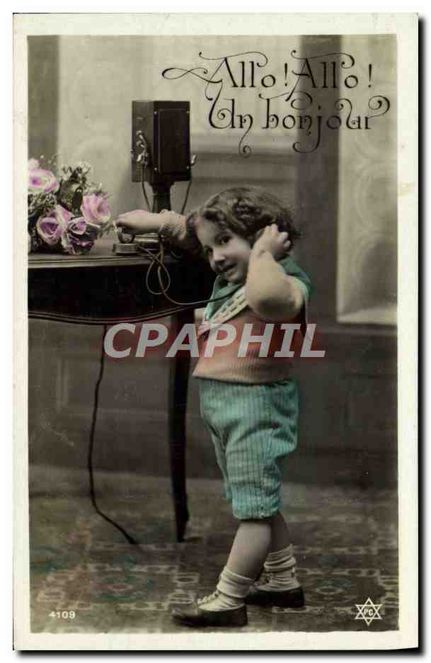 CPA Fantaisie Telephone Enfant