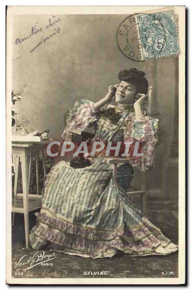 Femme en robe à motifs — Sylviac — Fauld Boyer, Paris, n° 990