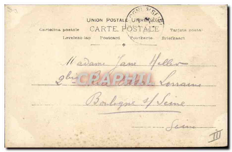 Femme en robe à motifs — Sylviac — Fauld Boyer, Paris, n° 990 — Reverso