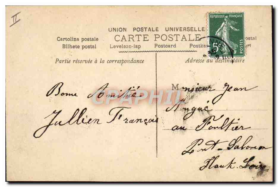 CPA Fantaisie Telephone Enfants Vache Agneau ane mule — Rückseite