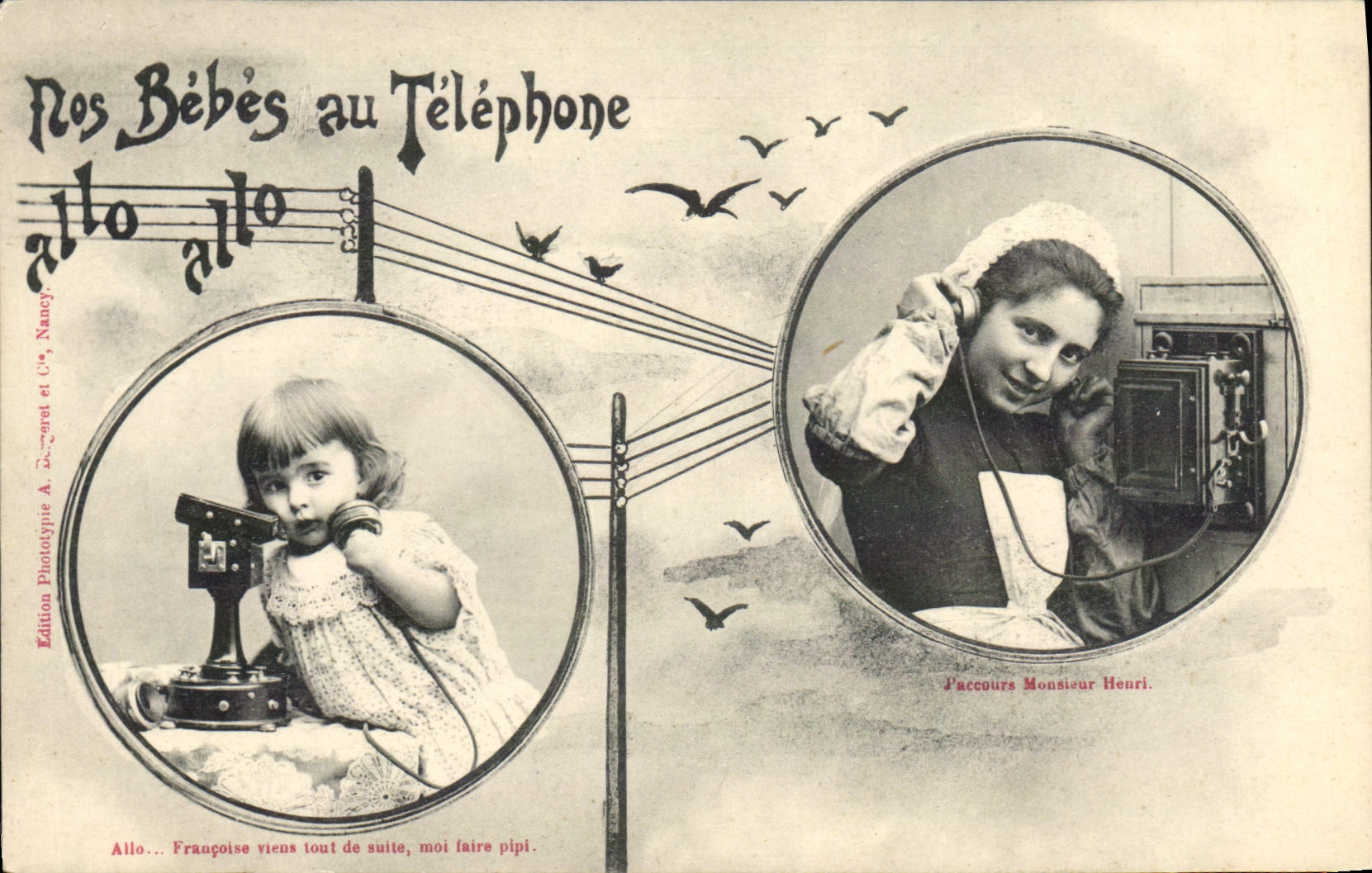 Nos Bébés au Téléphone — Édition Phototypie A. Zerret et Cie, Nancy — n° de série non visible