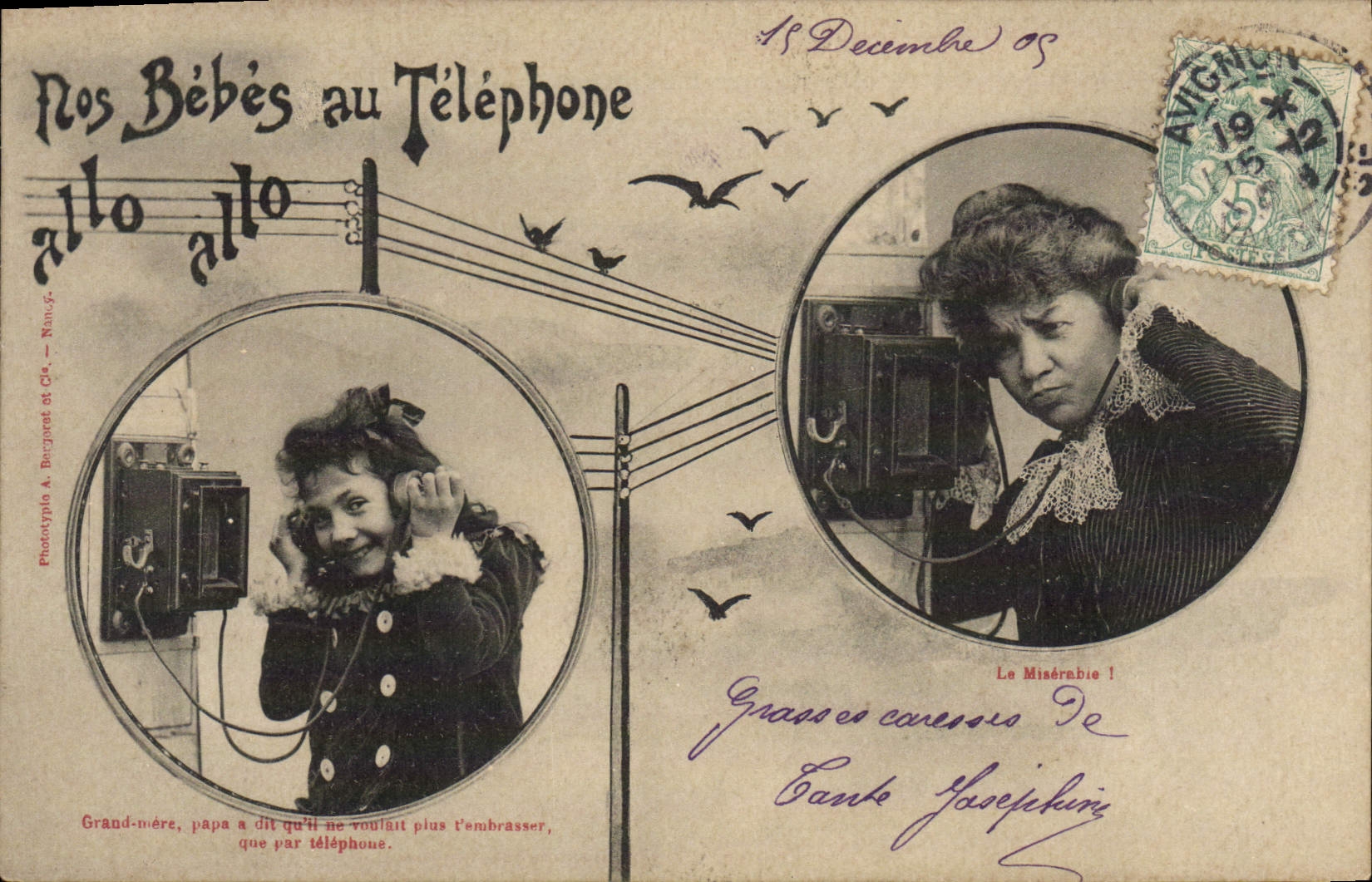 Onze Babes aan de Telefoon — Fototypie & Kantooren van de Maatschappij — N°5 — 1905